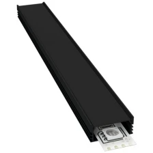 П-образный алюминиевый профиль для установки светодиодной ленты с матовым черным рассеивателем, до 10 мм, черный, 2000х16х12 мм, 2 заглушки