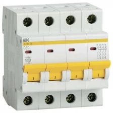 Выключатель автоматический модульный 4п C 50А 4.5кА ВА47-29 IEK MVA20-4-050-C (Цена за: 1 шт.)