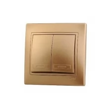 Lezard Мира выкл. СУ 2 кл. 10А металлик золото (корпус PC) 701-1313-101