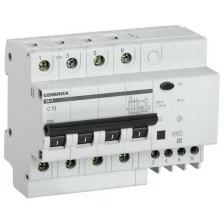 Выключатель автоматический дифференциального тока АД14 GENERICA 10А 4П четырехполюсный C 30мА MAD15-4-010-C-030 IEK