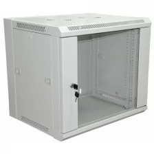 19" Настенный шкаф RexantPRO 9U 600?450?500 мм (ШxГxВ) - передняя дверь стекло, боковые стенки съемн .