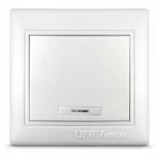 Выключатель 10шт UNIVersal Севиль СУ, 1 клавиша, белый с подсветкой (индикатор)
