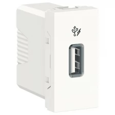 SE Unica Modular Бел Розетка USB, 5 В / 1000 мА, 1 модуль