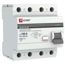 Выключатель дифференциального тока УЗО ВД-100 селективное 4P 40А/100мА электромеханическое PROxima | код elcb-4-40-100S-em-pro | EKF ( 1шт. )