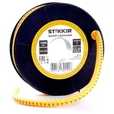 Stekker Кабель-маркер 7 для провода сеч.2,5мм, желтый, CBMR25-7 39104