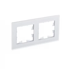 Рамка двухпостовая ATLASDESIGN NATURE, матовое стекло белый (ATN330102)