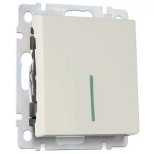 Выключатель проходной 1-клавишный с индикатором 10А бежевый "Нептун" (SBE-05i-10-SW12-1)