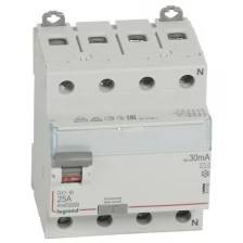 Выключатель диф. тока 4п 25А 30мА тип AC DX3 Leg 411702 (Цена за: 1 шт.)