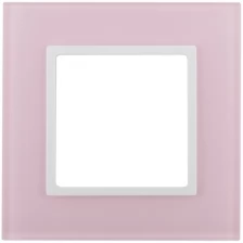 ЭРА 14-5101-30 ЭРА Рамка на 1 пост, стекло, Эра Elegance, розовый+бел (10/50/1800)