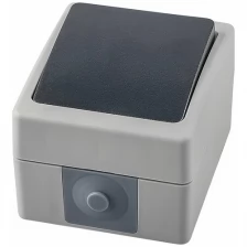 Переключатель одноклавишный, 250В, 10А, IP54, серия Велена, PSW10-112-54, серый/графит