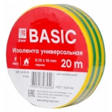 Изолента EKF Basic 15mm x 20m Black plc-iz-b-b