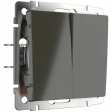 Выключатель Werkel W1122007/ Выключатель двухклавишный проходной (серо-коричневый)