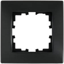 Рамка для розеток и выключателей Lexman Виктория сферическая 1 пост цвет чёрный бархат матовый