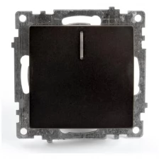 Выключатель 1-клавишный c индикатором (механизм), 250В, 10А, серия Катрин, GLS10-7101-05, черный