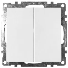 Выключатель электрический 2-клавишный (механизм), серия Катрин, GLS10-7104-01, белый
