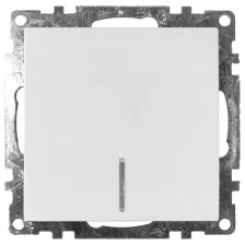 Выключатель электрический 1-клавишный c индикатором (механизм), серия Катрин, GLS10-7101-01, белый