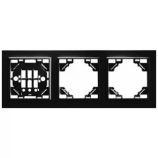 Рамка трехместная горизонтальная, серия Эрна, PFR00-9003-03, черный