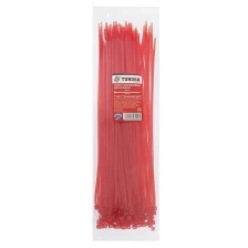 Хомут нейлоновый тундра krep, для стяжки, 3.6х300 мм, цвет красный, в упаковке 100 шт.