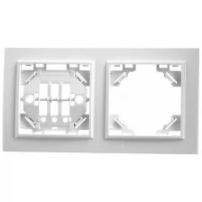 Рамка двухместная горизонтальная, серия Эрна, PFR00-9002-01, белый