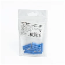 Соединители электрические, сечение 1,5-2,5 мм2, 27A, синий, LD301-1525 (DIY упаковка 10 шт), гильза соединительная