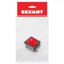 Выключатель клавишный 250V 16А (4с) ON-OFF красный с подсветкой (RWB-502, SC-767, IRS-201-1) REXANT Индивидуальная упаковка 1 шт Артикул 36-2330-1