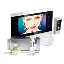 Набор: видеодомофон с записью по датчику движения и электромеханический замок AnxingLock-(AX)042 и HD-com S 104(7) (S11695KOM).