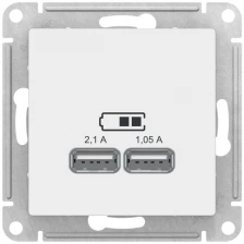 Розетка 2гн USB+USB с/у белый механизм AtlasDesign Schneider Electric