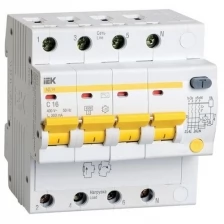 Выключатель автоматический дифференциального тока АД-14 16А 4П четырехполюсный C 300мА 4,5кА MAD10-4