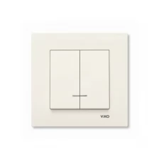 Выключатель 2 кл с подсветкой Karre кремовый встроенный монтаж (Viko), арт. 90960150