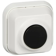 Кнопка звонка белый/черный накладной монтаж (Schneider Electric), арт. A10-4-011