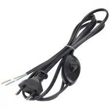 Сетевой шнур/кабель 1,8 м с вилкой и выключателем (220 В) Черный