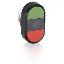 Кнопка двойная MPD1-11B (зеленая/красная) непрозрачная черная линза без текста 1SFA611130R1106 ABB