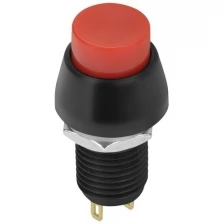 Выключатель кнопочный, красная, вкл-выкл, 2 контакта, 250В, 3А, круглый, (PBS-11А), duwi 26855 0