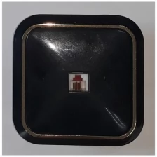 Розетка телефонная TF Menekse черный/ золото встроенный монтаж (Makel), арт. M11414