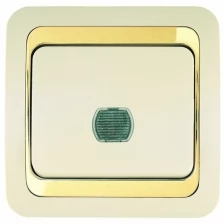 Диммер (светорегулятор) 400W Mimoza кремовый/ золото нажимной с дист. управлением встроенный монтаж (Makel), арт. 12645