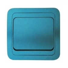 Выключатель 1 кл проходной (переключатель) Mimoza синий встроенный монтаж (Makel), арт. 30005