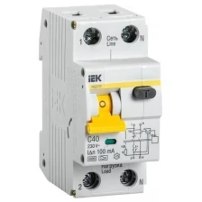 Выключатель автоматический дифференциального тока 2п (1P+N) C 40А 100мА тип A 6кА АВДТ-32 IEK MAD22-5-040-C-100 (Цена за: 1 шт.)