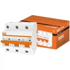 Автоматический выключатель ВА47-100 3Р 20А 10кА х-ка С TDM (Упаковка 2шт) SQ0207-0069