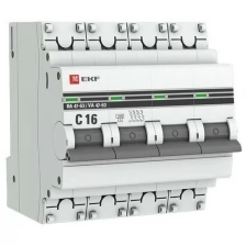 EKF Выключатель автоматический модульный 4п C 16А 4.5кА ВА 47-63 PROxima EKF mcb4763-4-16C-pro