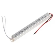 Блок питания д/светодиодной ленты Ecola LED strip Power Supply, 20Вт, 12В, длинный, тонкий