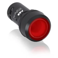 Кнопка с подсветкой CP1-13R-01 красная 220В AC/DC с плоской клавишей без фиксации 1Н 1SFA619100R1341