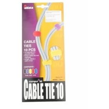 Стяжка для кабеля Aidata см03, 10 штукук, 180х21 мм, на липучке цветная