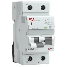 rcbo6-1pn-6B-30-ac-av Дифференциальный автоматический выключатель EKF DVA-6 Averes 1П+N 6А 30мА, тип AC, 6кА, B