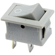 Выключатель клавишный 250V 6А (2с) ON-OFF серый Mini REXANT Артикул 36-2113 (10_шт)