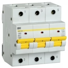 Выключатель автоматический модульный 3п C 63А 15кА ВА47-150 IEK MVA50-3-063-C (1 шт.)