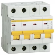 Выключатель автоматический модульный 4п D 25А 4.5кА ВА47-29 IEK MVA20-4-025-D (1 шт.)