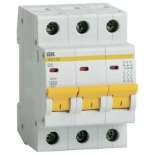Выключатель автоматический модульный 3п D 5А 4.5кА ВА47-29 IEK MVA20-3-005-D (1 шт.)
