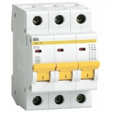 Выключатель автоматический модульный 3п B 10А 4.5кА ВА47-29 IEK MVA20-3-010-B (1 шт.)