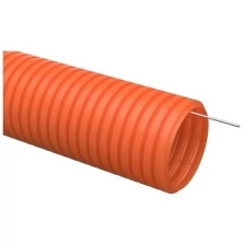 Труба гофрированная ПНД IEK, тяжелая, с зондом, d 20 мм, 100 м, оранжевая