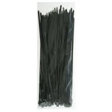 Хомут-стяжки пластиковые, 7.6х400 мм, чёрные, упаковка 100 шт.